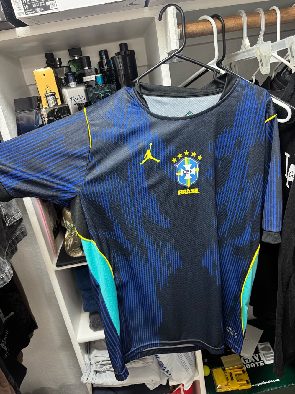 Jordan Brazil Football Jersey - Black, Blue & Yellow